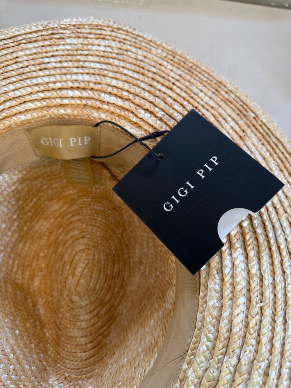 NWT Gigi Pip Isla Straw Fedora Hat S/M 57cm Adjustable Wide Brim Band MSRP$102 - Picture 10 of 17